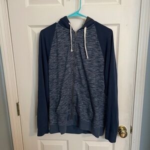 Comfortable blue zippered hoodie